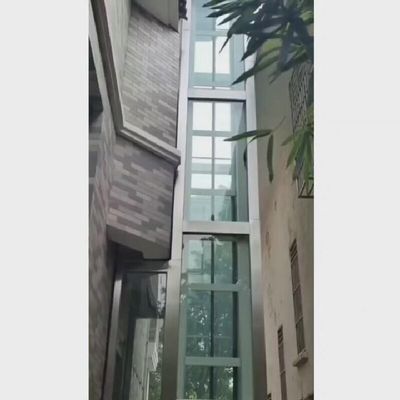 Elevador de segurança a parafuso com porta automática e parada de emergência