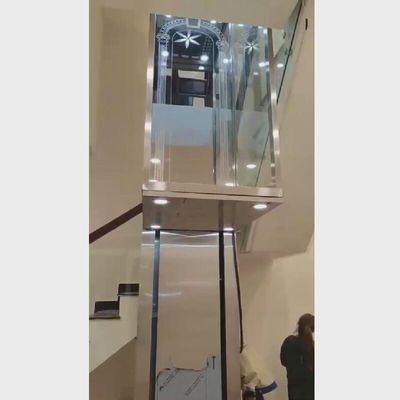 14.5 metros Elevador hidráulico residencial 5 paradas Capacidade de carga de 400 kg