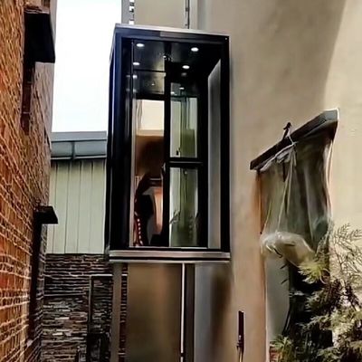 Cabina nua Elevador hidráulico residencial de 5 andares Elevador doméstico sem eixo