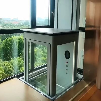 Piso de mármore Elevadores hidráulicos para residências Painel LED Elevadores para residências compactos