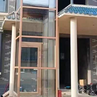 304 Cabine de aço inoxidável Elevador hidráulico para casa 5 andares, design sem poços