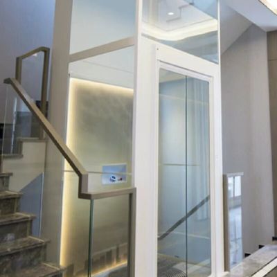 Elevador de cabine de liga de alumínio de fase única com cilindros grandes de 2,9 metros de comprimento e porta automática