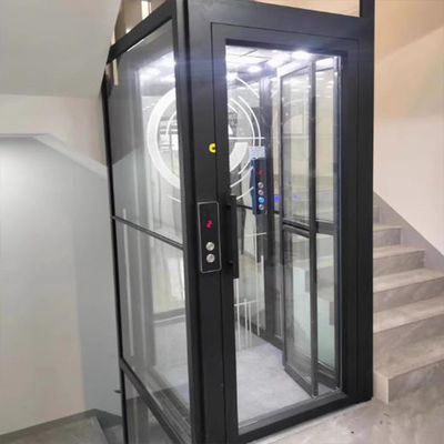 Elevador hidráulico residencial de piso de convés de fase única com porta automática