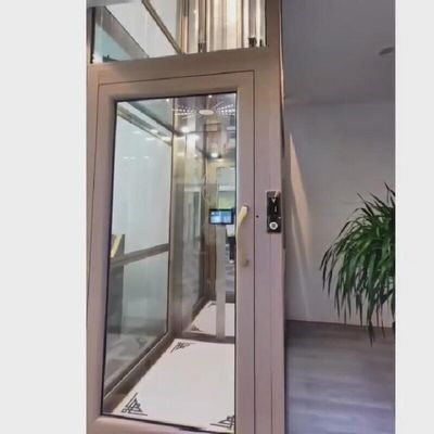 Porta automática com ecrã LCD de controle de tração Elevador para casa com botão de parada de emergência