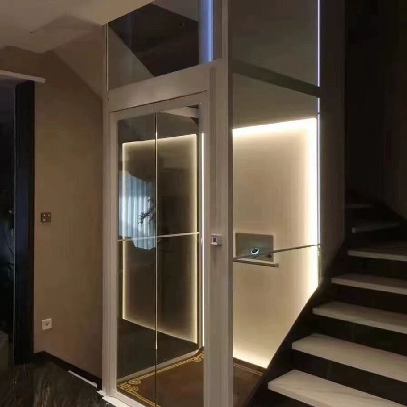 Cabine de aço inoxidável 304 / liga de alumínio 220V Elevador hidráulico com potência de fase única