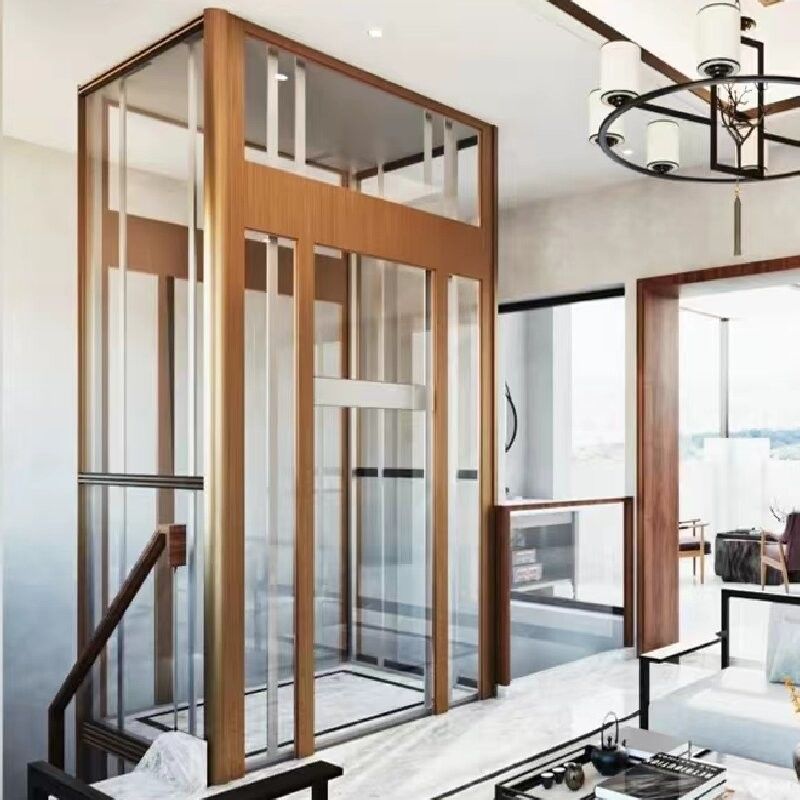 Elevador doméstico hidráulico AC monofásico de 14,5 m, 5 paragens, sem poços