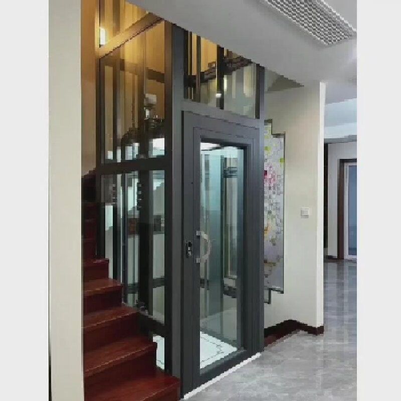 Industrial Feeling Tração Elevador doméstico sem sala de máquinas 400kg Cabine personalizada