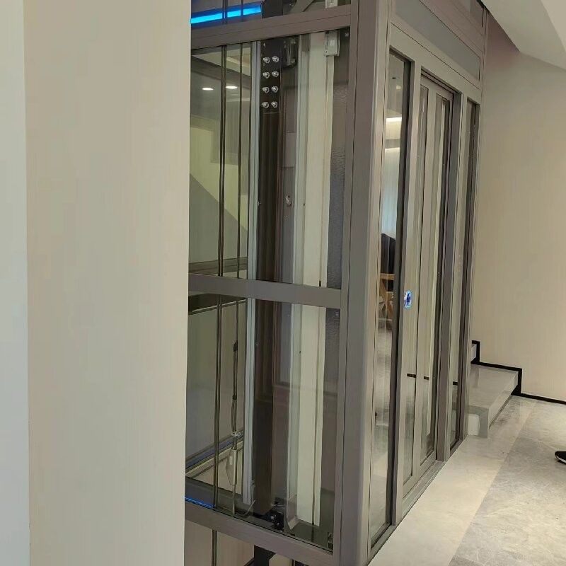 Elevador para casa de tração com 30 m de altura de viagem acionado por um sistema de tração sem engrenagem certificado ISO9001